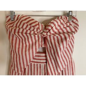 Bardot Summer Red Stripe Strapless Jumpsuit